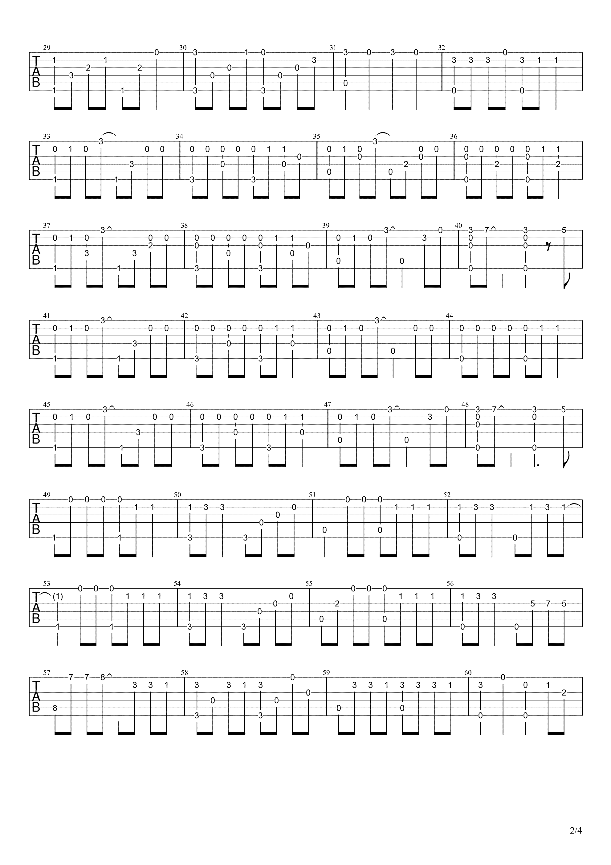 Stay指弹谱,作贾斯丁比伯歌曲,简单指弹教学简谱,Chen_wz六线谱图片