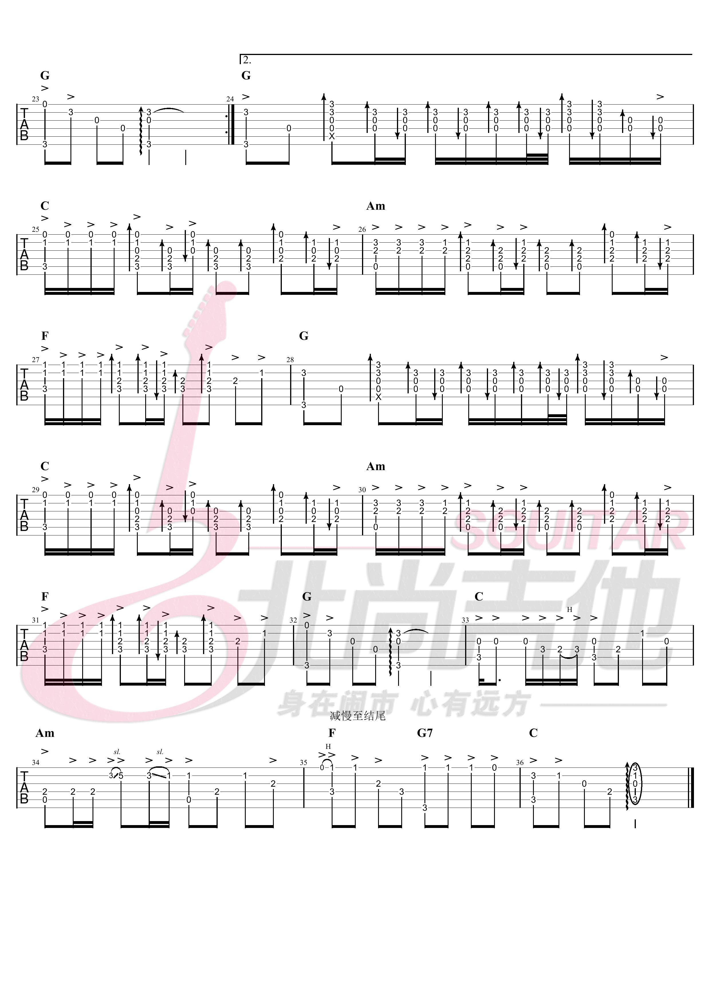 你知道我在等你吗吉他谱,张洪量歌曲,简单指弹教学简谱,附演示 