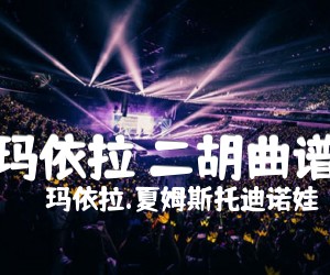 玛依拉二胡曲谱吉他谱,原版歌曲,简单D调弹唱教学,六线谱指弹简谱1张图